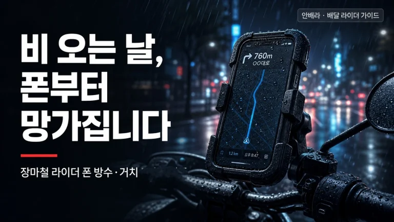 비 오는 날 배달 라이더 폰 방수·거치 세팅 3가지