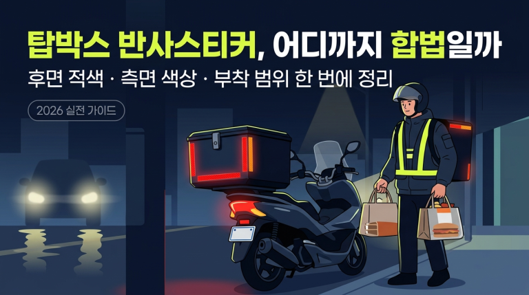 배달 오토바이 탑박스 부착물, 어디까지 합법일까? 반사스티커부터 돌출 장착물까지 정리